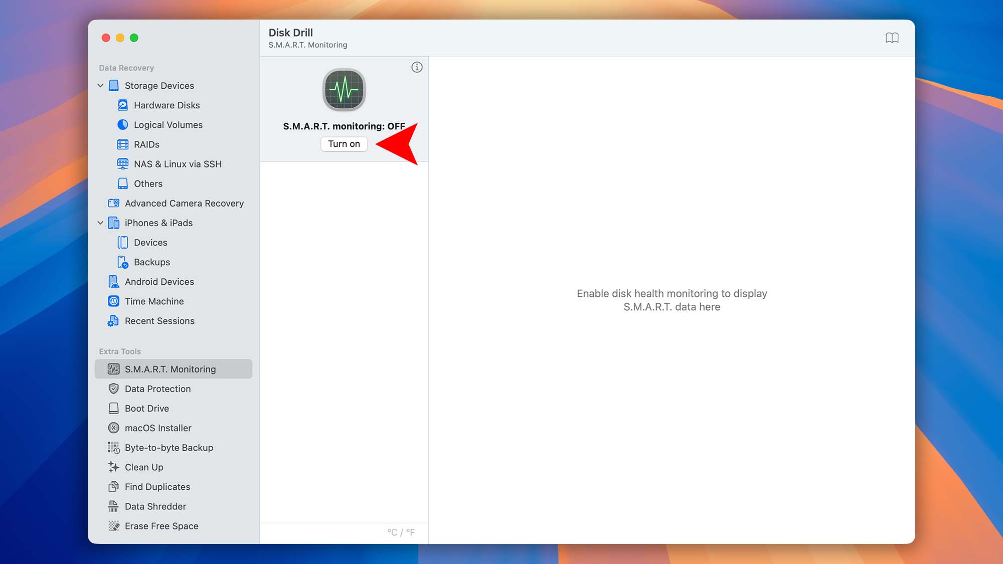 disk drill macos smart monitoring step 01