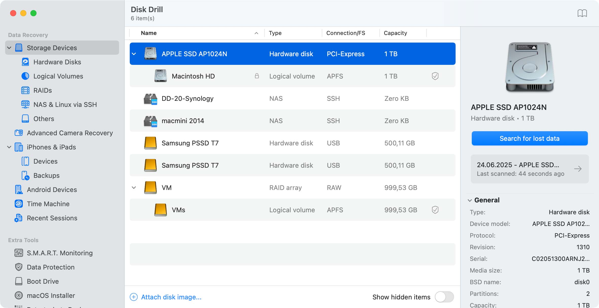 Disk Drill - Free Lost Recovery and Protection