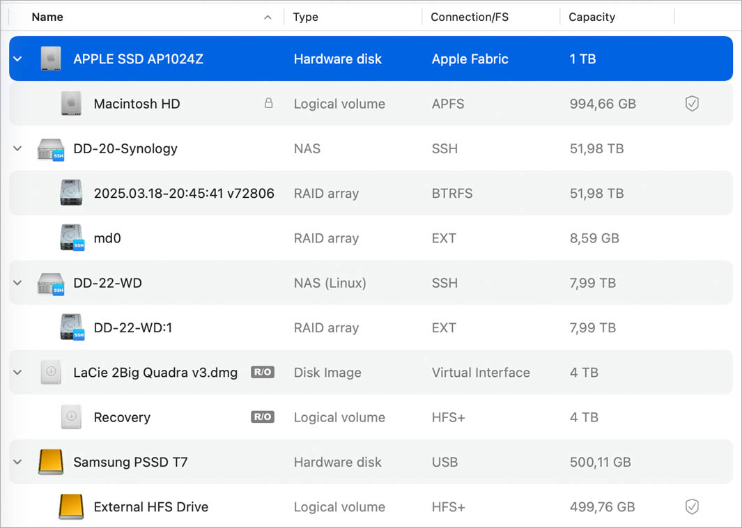 disk list disk drill mac