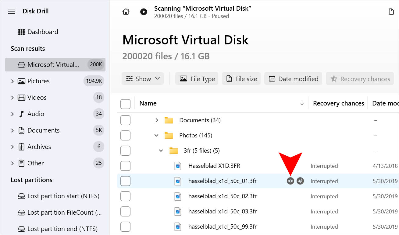 preview files disk drill windows