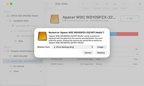 Restore a Disk Using Disk Utility on Your Mac