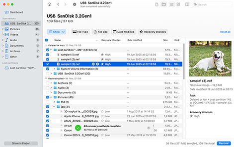 Review & Recover Found Data