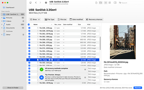 Select Your Deleted Files