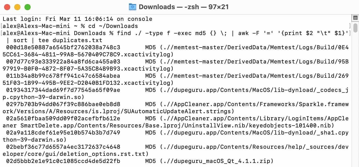 Using the Mac Terminal to Find Duplicate Files to Delete